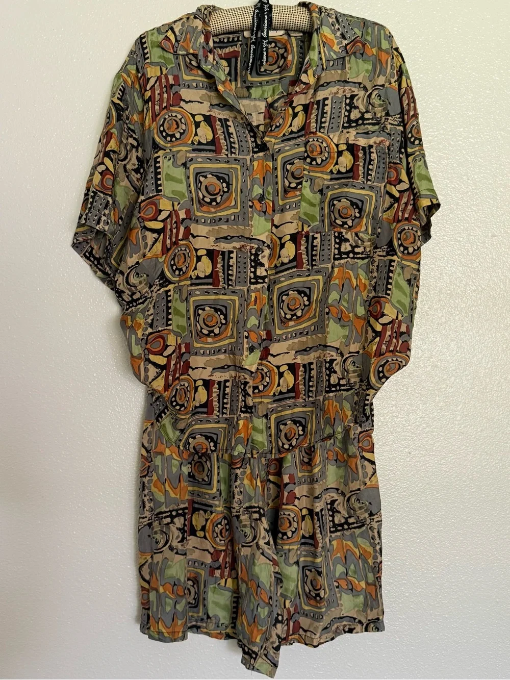 Vintage 90s 100% Silk Abstract Print Matching Lounge Set | Jane Ashley